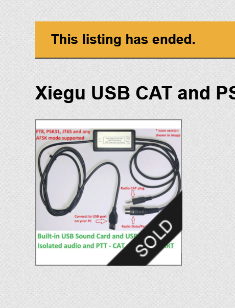 If you see this "The listing has ended, please try back again in a day or two. When we share posts like this, Gear can sell-out pretty quickly. XGGComms assures me the Digimode-4 will be bak in stock.